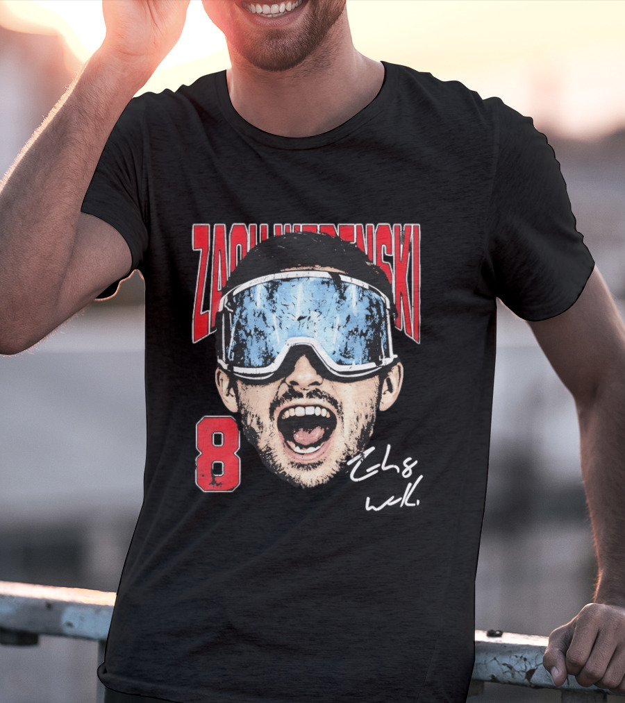 Zach Werenski 8 Columbus Blue Jackets Goggles Fan Favorite T-Shirt