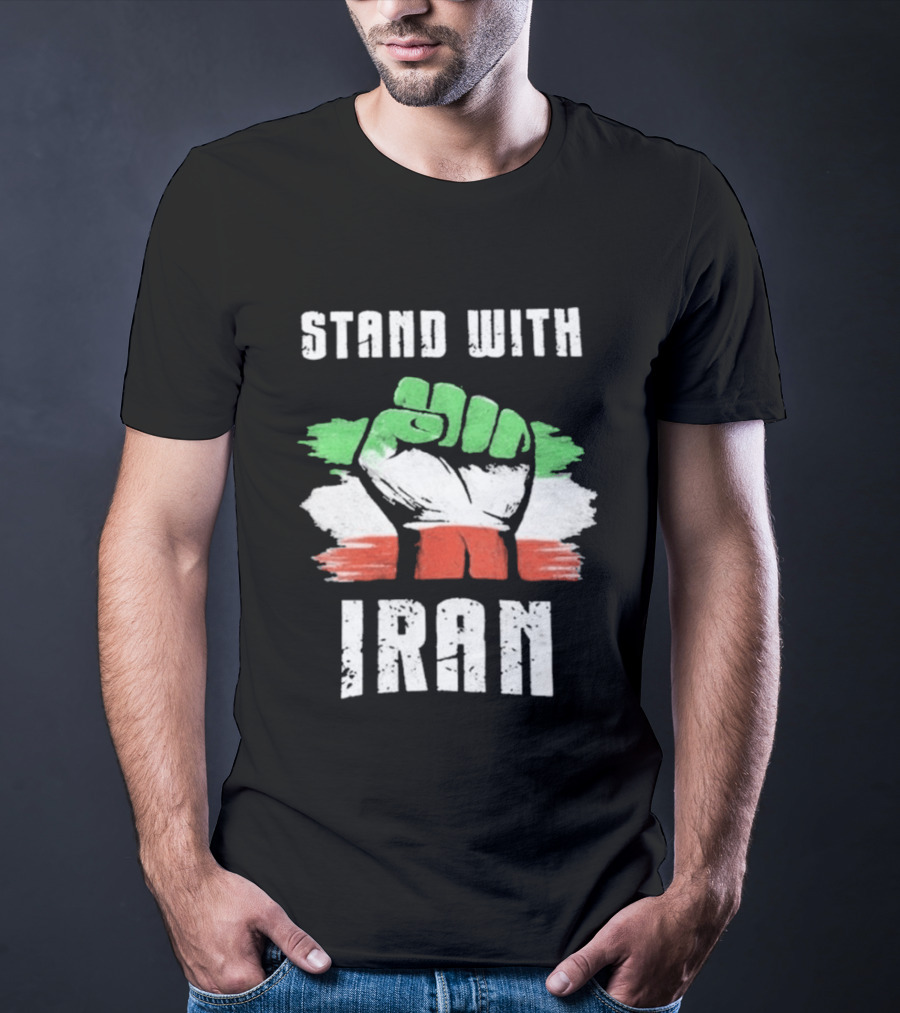 Stand With Iran Fist Flag T-Shirt