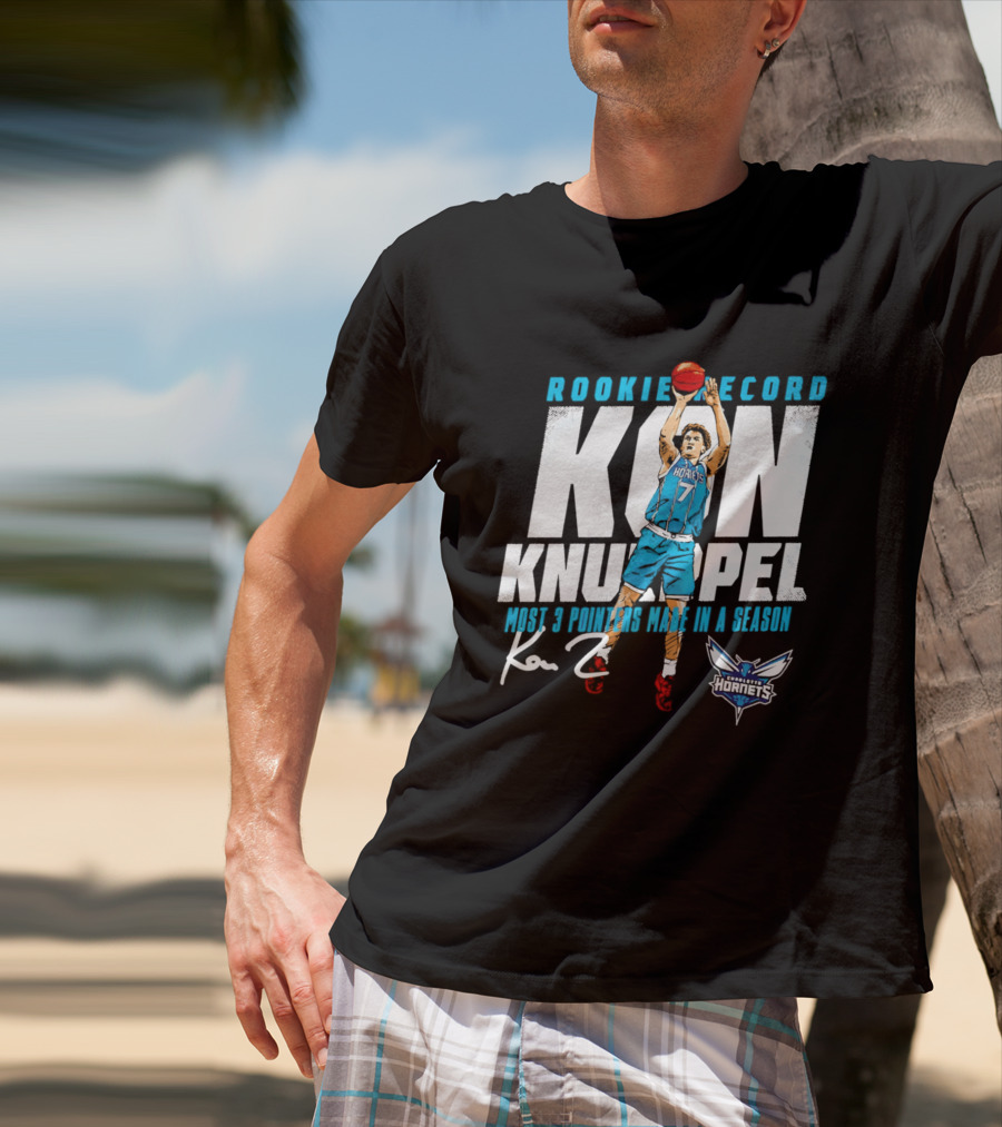 Kon Knueppel Charlotte Hornets Rookie Record Most 3 Pointers Made In A Season T-Shirt