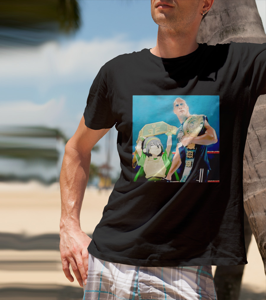 Dwayne The Rock Johnson Meets The Boulder Avatar Crossover Scene T-Shirt