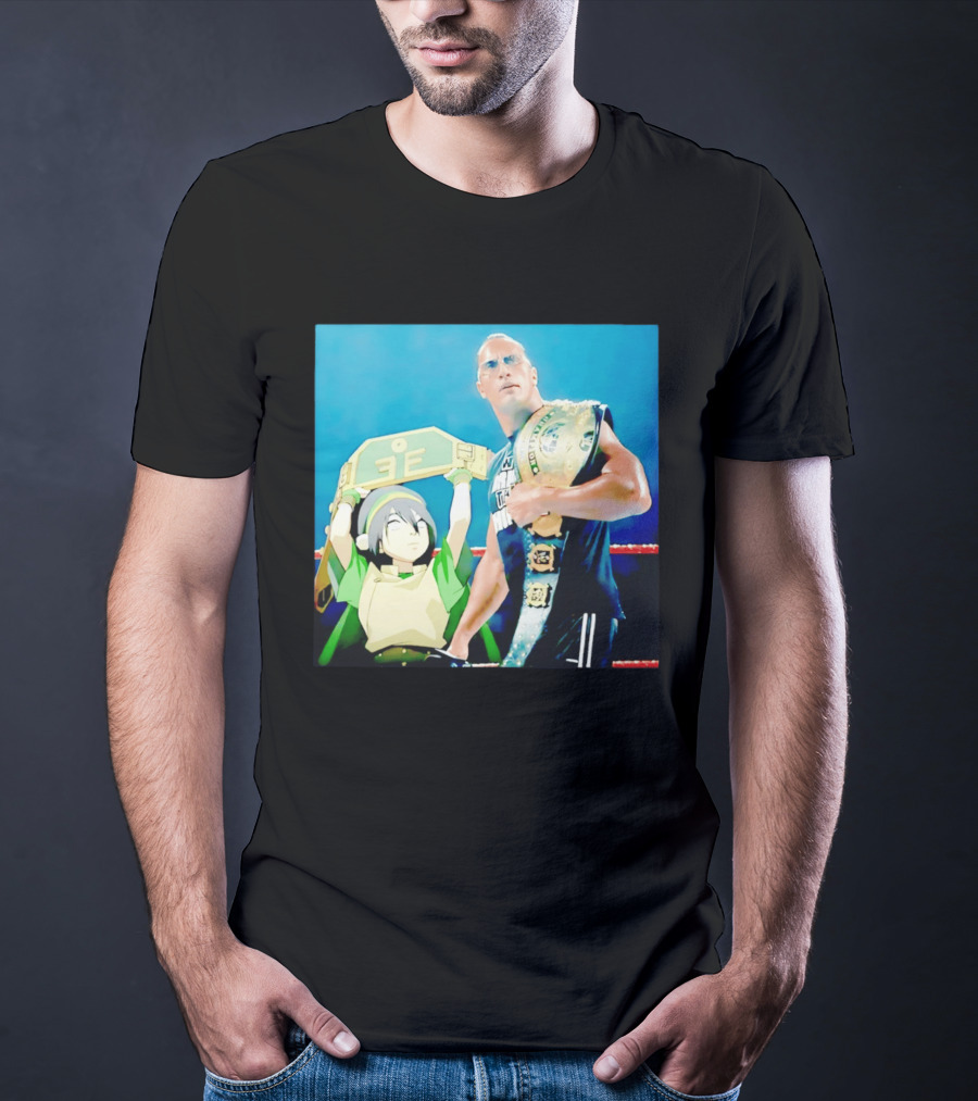 Dwayne The Rock Johnson Meets The Boulder Avatar Crossover Scene T-Shirt