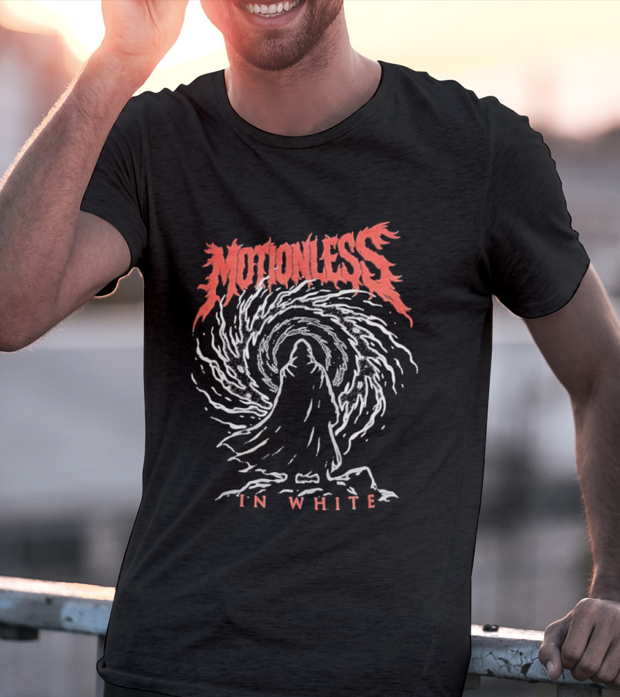 Motionless In White Cloaked Figure Swirling Vortex T-Shirt