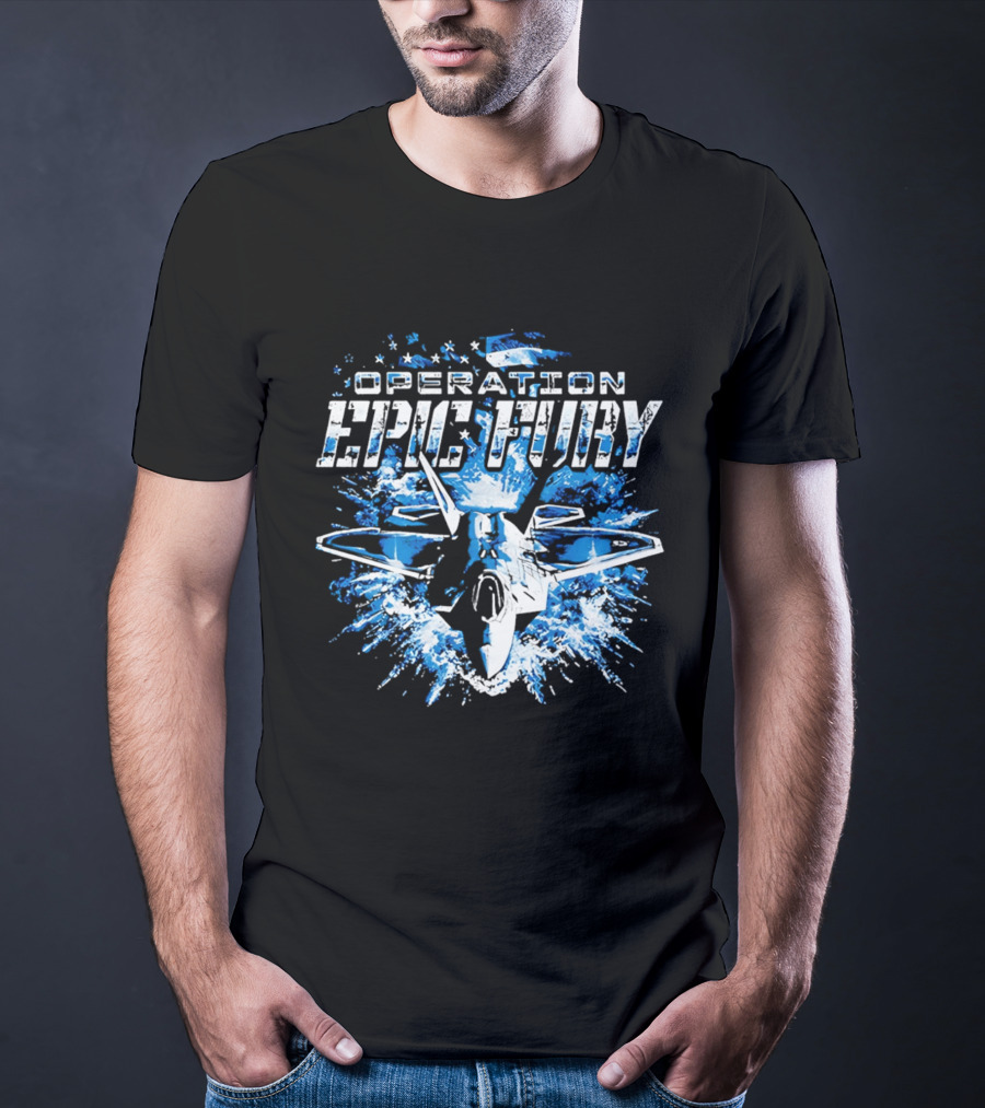 Operation Epic Fury F 22 Jet Explosion T-Shirt