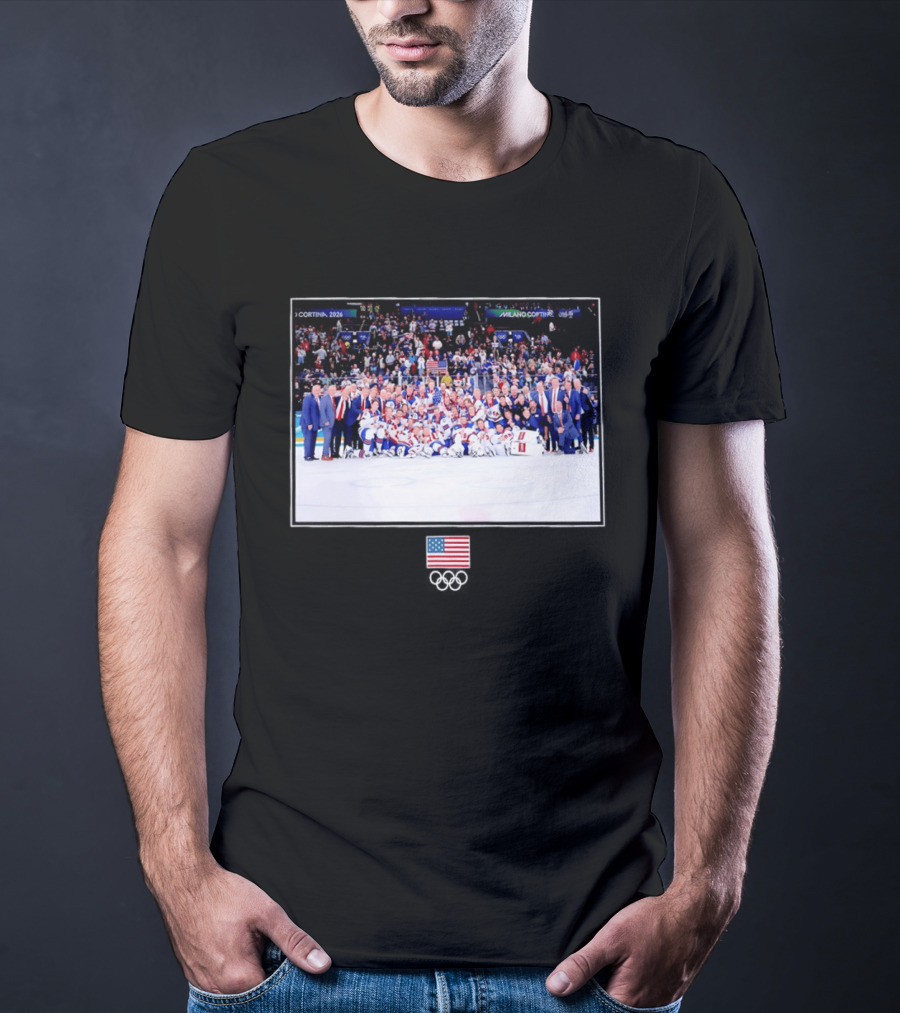 USA Hockey Team Cortina Milano 2026 Olympic Celebration T-Shirt