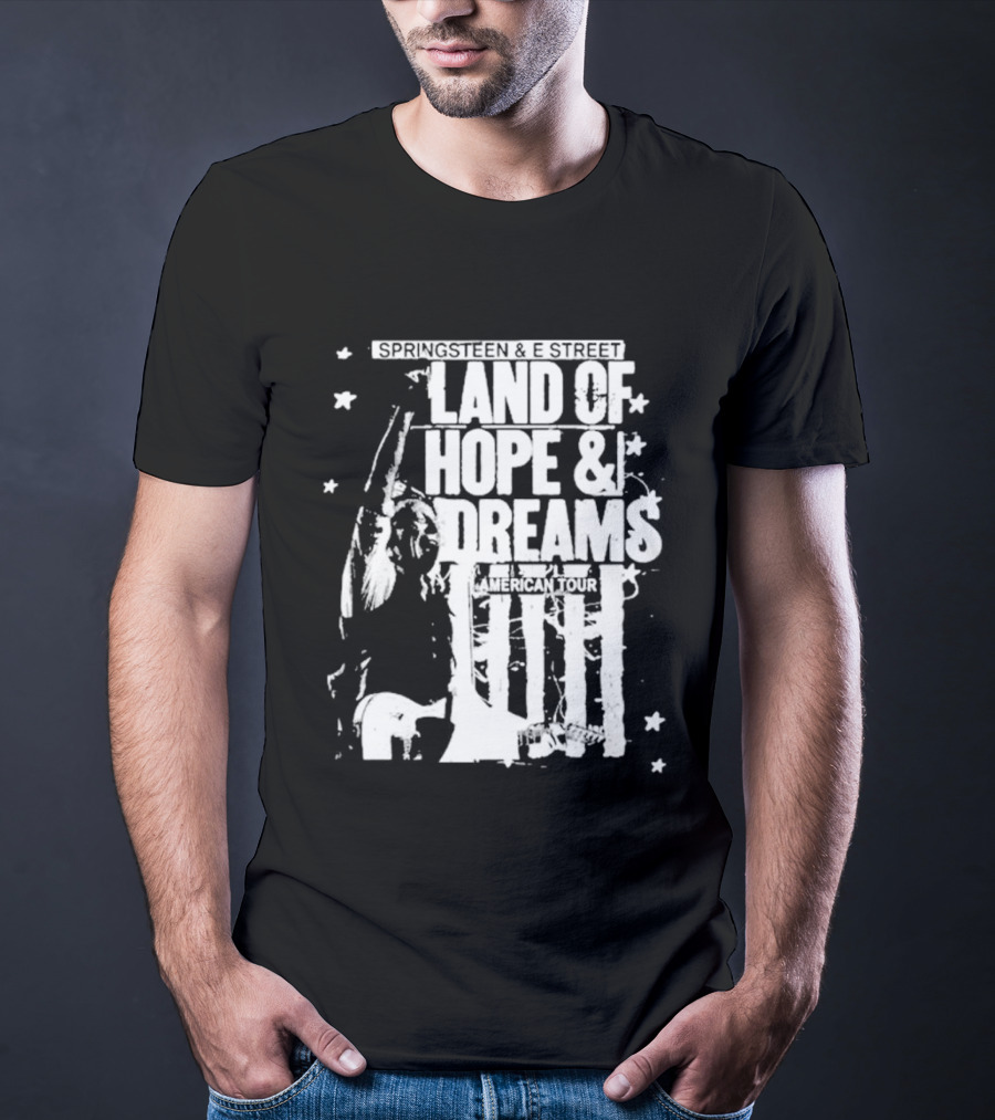 Bruce Springsteen Land Of Hope And Dreams American Tour 2026 Stars Guitarist T-Shirt
