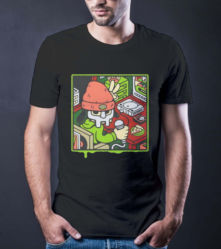PaRappa The Rapper MF Doom Crossover Video Games Music Iconic Character Pizza Scene T-Shirt