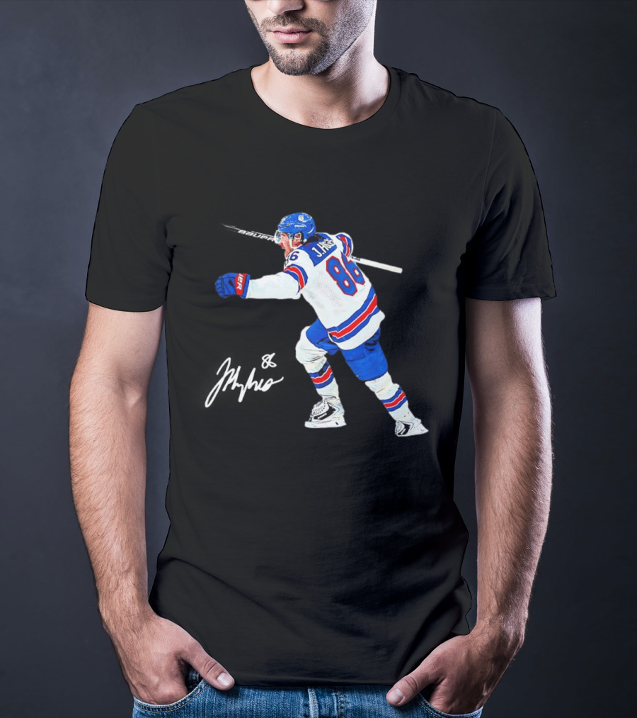 Jack Hughes 86 USA Team Hockey Celebration T-Shirt