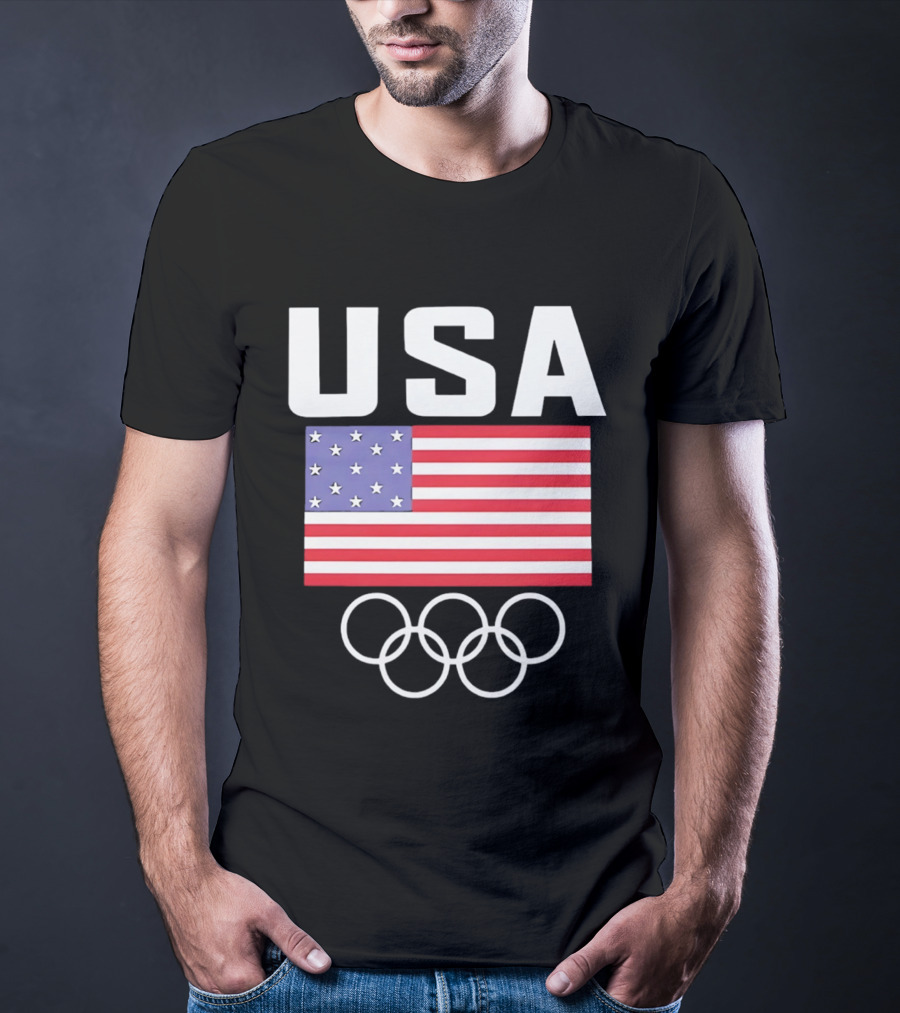 USA American Flag Olympic Rings T-Shirt