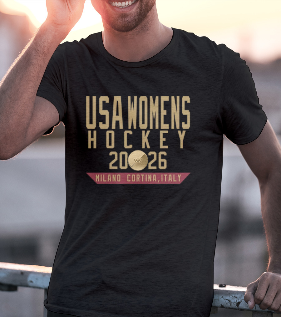 USA Womens Hockey 2026 Milano Cortina Italy Olympic Gold T-Shirt
