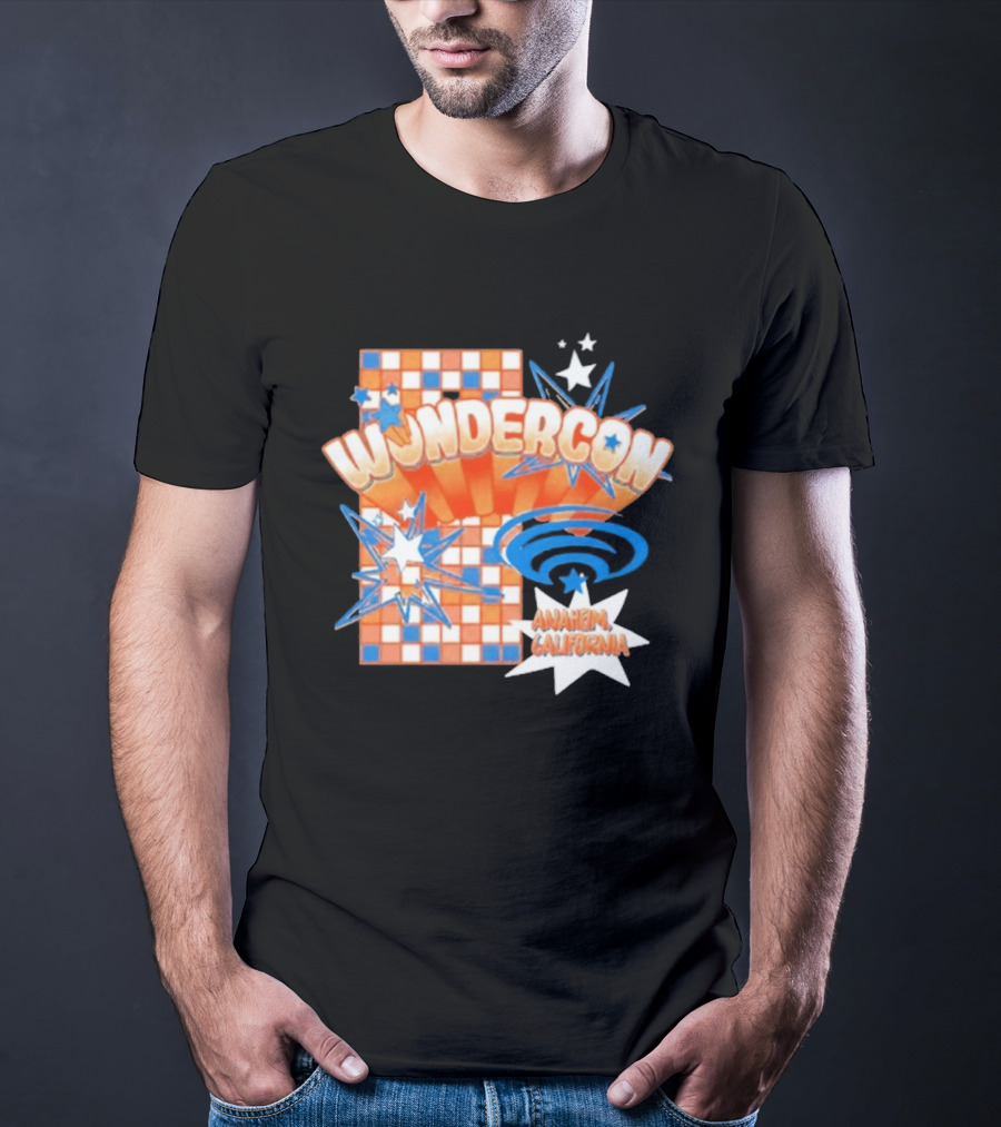 WonderCon Anaheim California 2026 Starburst Checkered T-Shirt