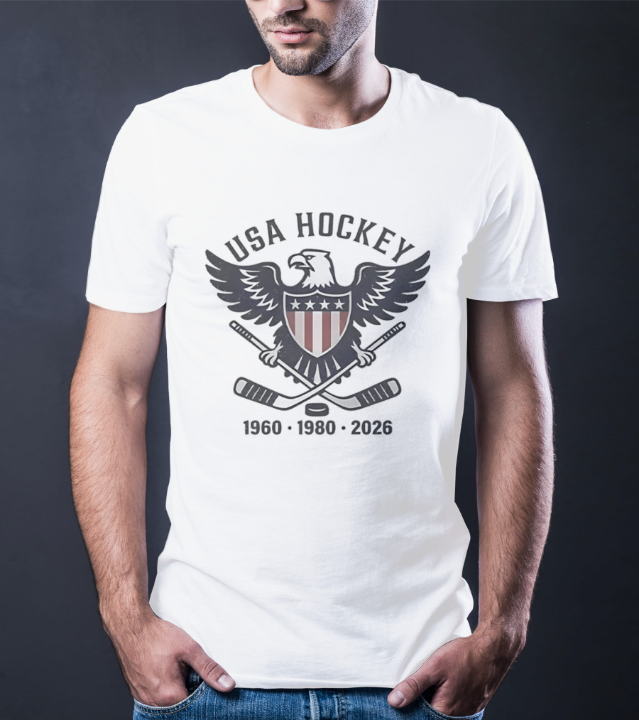 USA Hockey Eagle 1960 1980 2026 T-Shirt