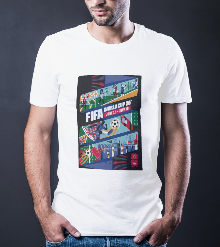 FIFA World Cup 2026 Kansas City June 11 July 19 Soccer Celebration T-Shirt