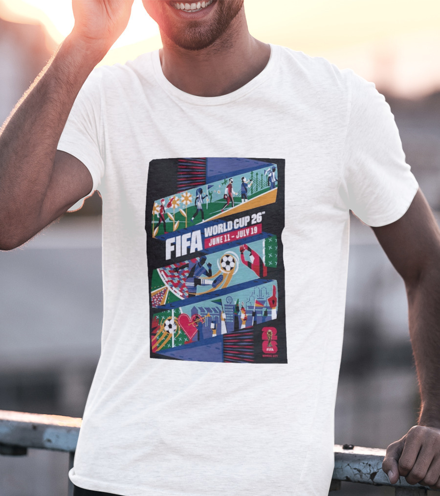FIFA World Cup 2026 Kansas City June 11 July 19 Soccer Celebration T-Shirt