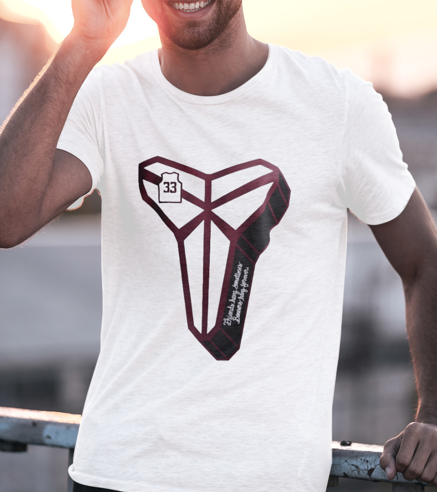 Kobe Bryant Friends Hang Sometimes Banners Hang Forever Number 33 T-Shirt