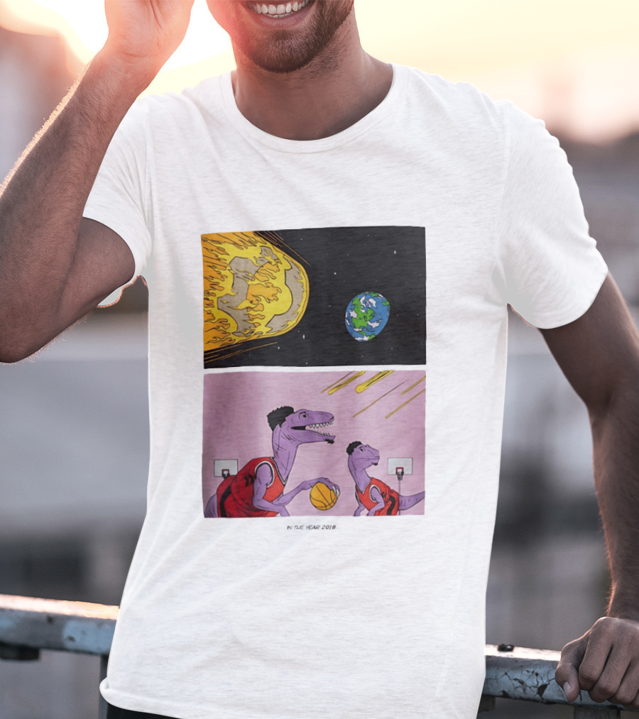 LeBron James Raptors Dinosaurs Meteor Basketball 2018 T-Shirt