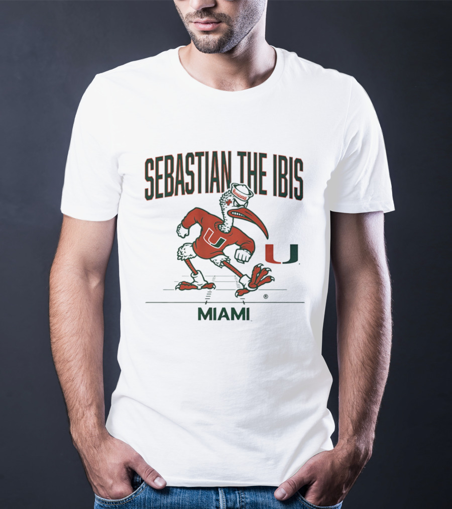 Miami Hurricanes Sebastian The Ibis U Gridiron Game Day Spirit T-Shirt