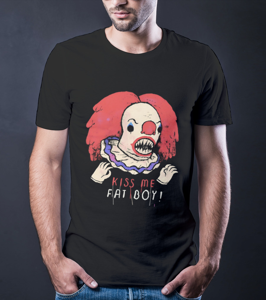 Clown Kiss Me Fat Boy Red Hair Creepy T-Shirt