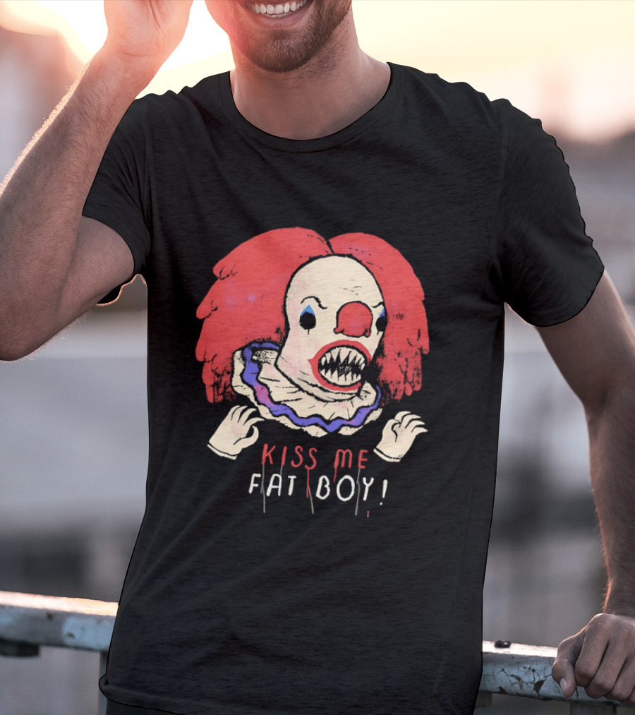 Clown Kiss Me Fat Boy Red Hair Creepy T-Shirt