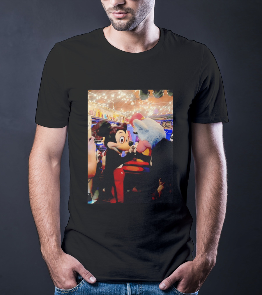 Mickey Mouse And Chuck E Cheese Iconic Meeting T-Shirt