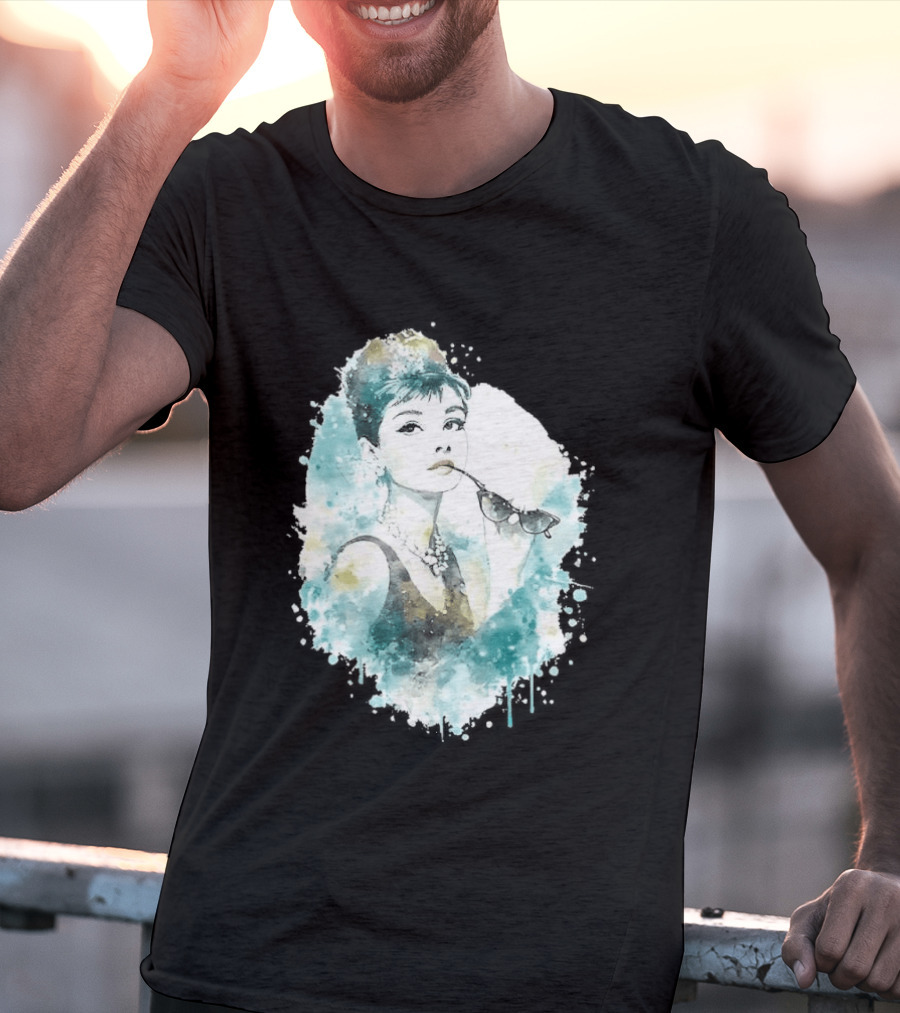 Mrs. Hepburn Watercolour Painting Aesthetic T-Shirt