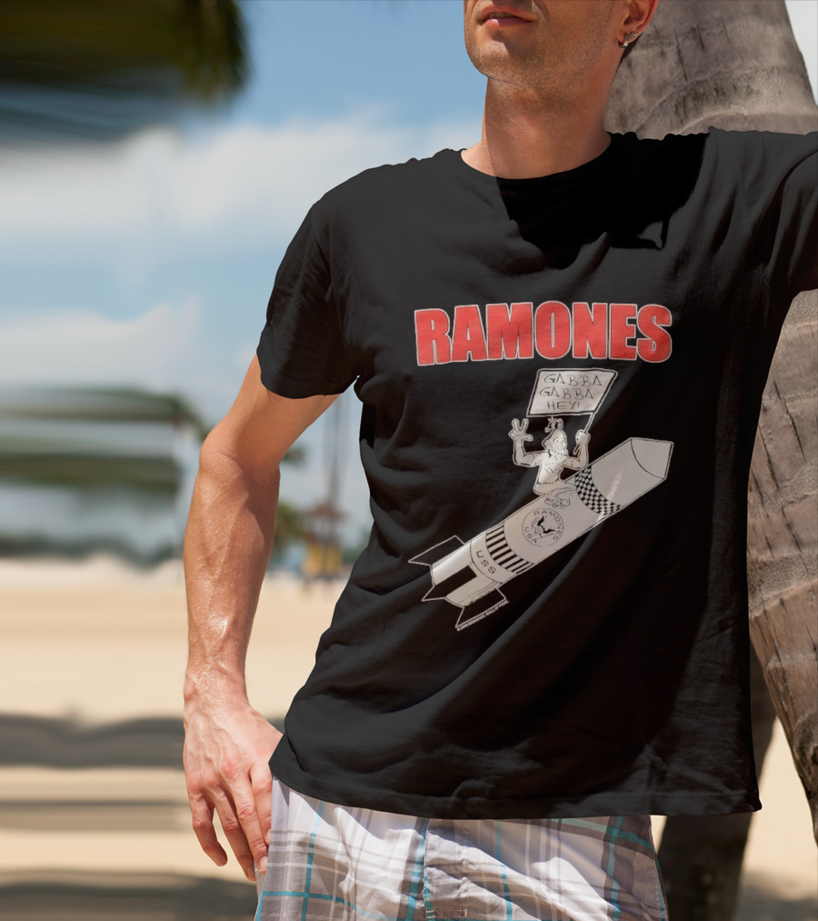 Ramones Gabba Gabba Hey USS Rocket Punk T-Shirt