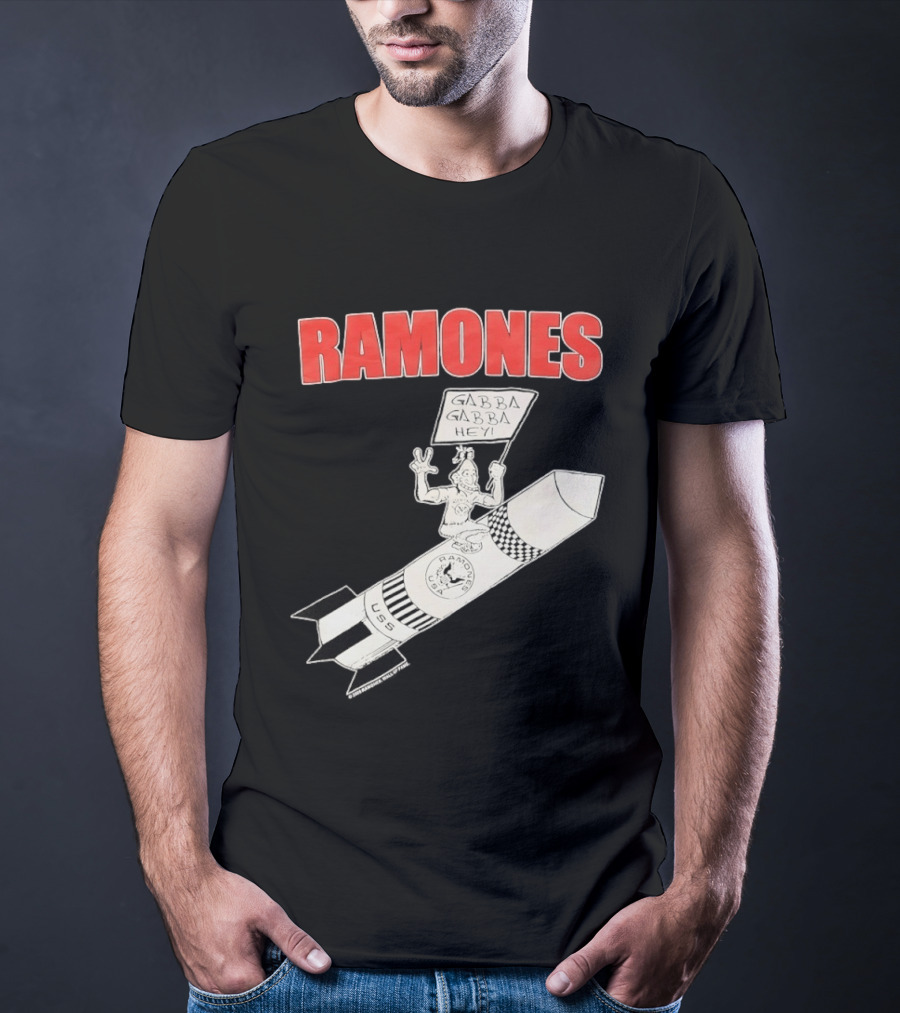 Ramones Gabba Gabba Hey USS Rocket Punk T-Shirt