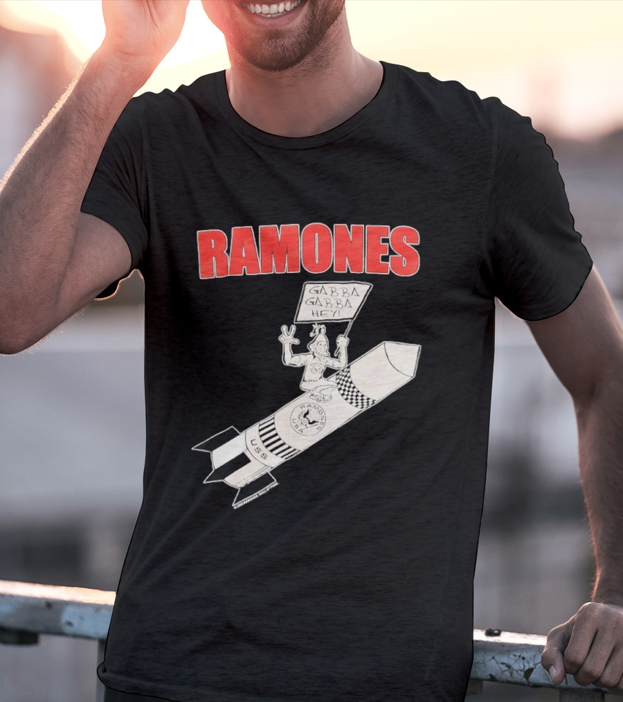 Ramones Gabba Gabba Hey USS Rocket Punk T-Shirt