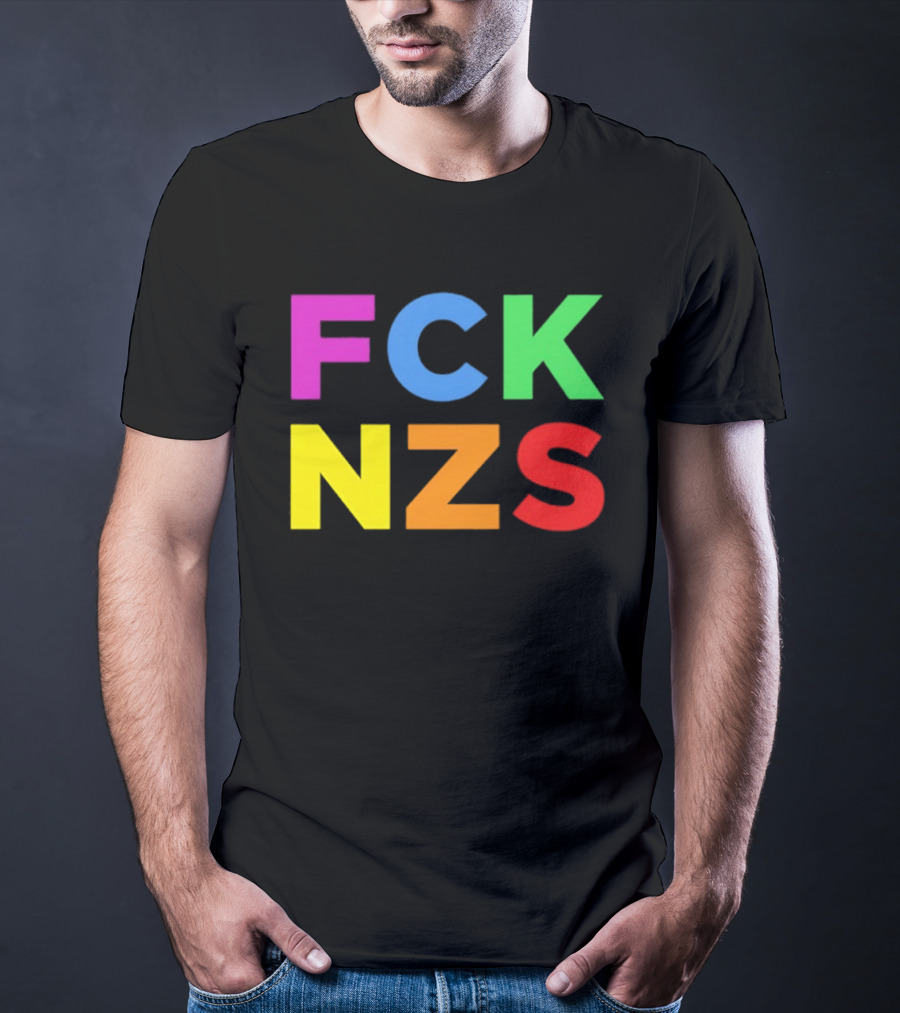 FCK NZS Rainbow Bold Block Letters T-Shirt