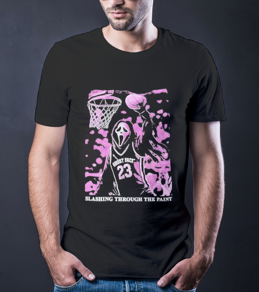 Scream Number 23 Basketball Paint Brush Drip T-Shirt