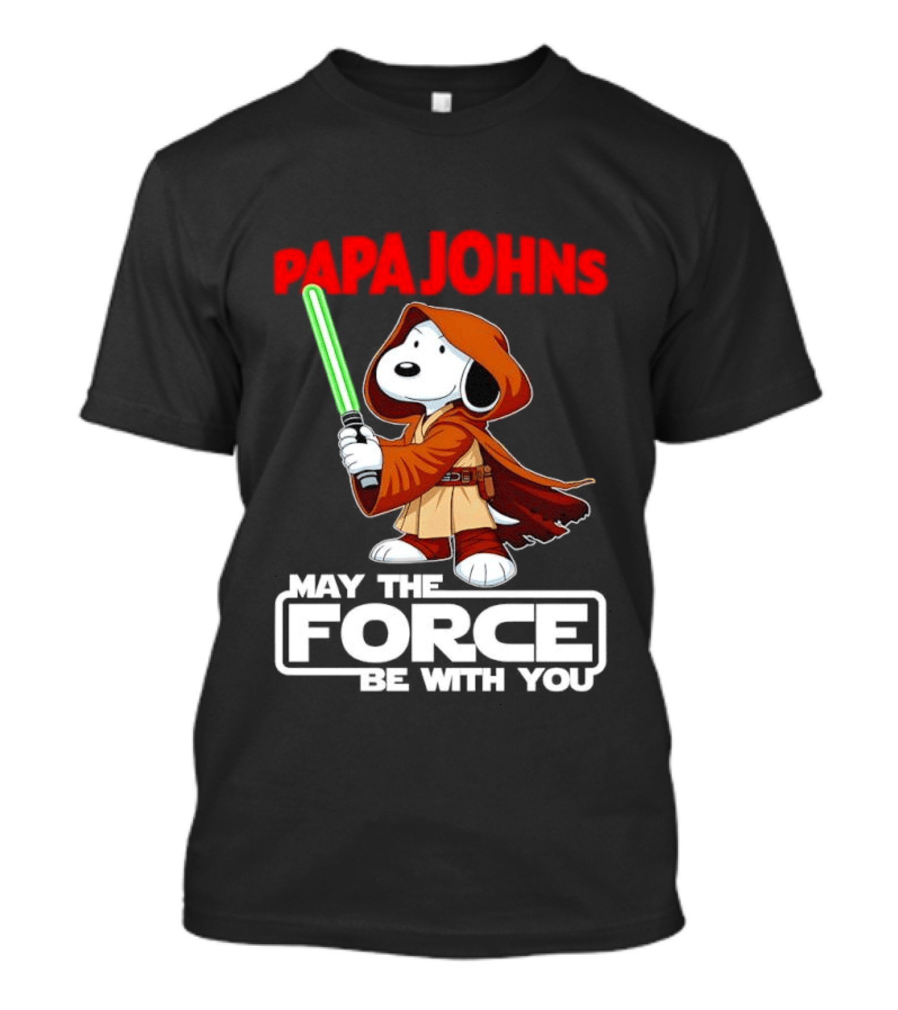 Snoopy Jedi Papa Johns May The Force Be With You Pizza Fan Favorite T-Shirt