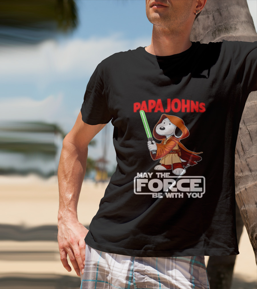 Snoopy Jedi Papa Johns May The Force Be With You Pizza Fan Favorite T-Shirt