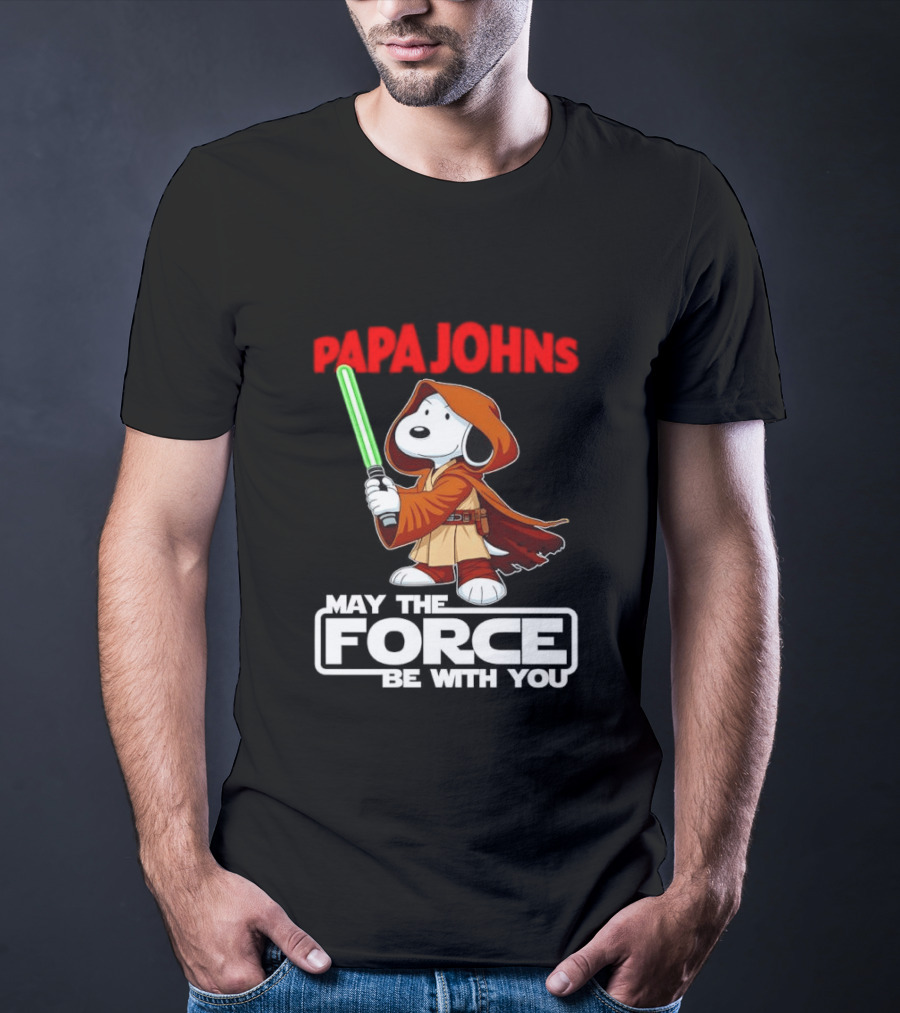 Snoopy Jedi Papa Johns May The Force Be With You Pizza Fan Favorite T-Shirt