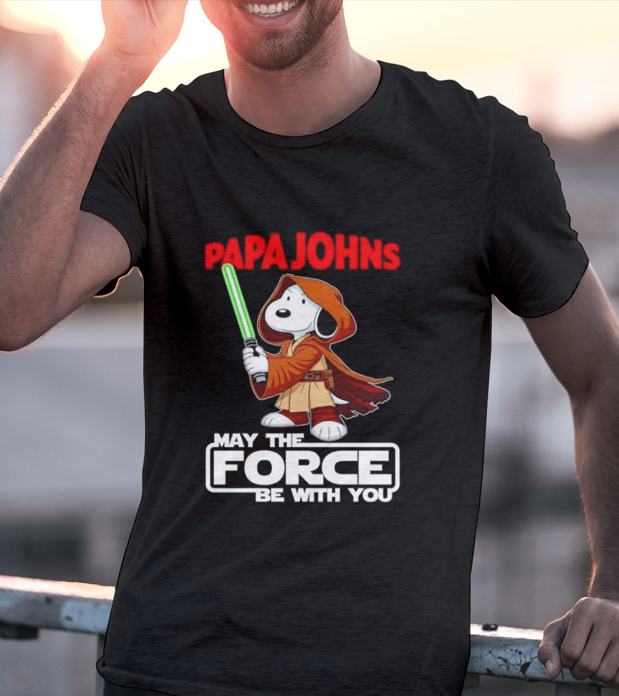 Snoopy Jedi Papa Johns May The Force Be With You Pizza Fan Favorite T-Shirt