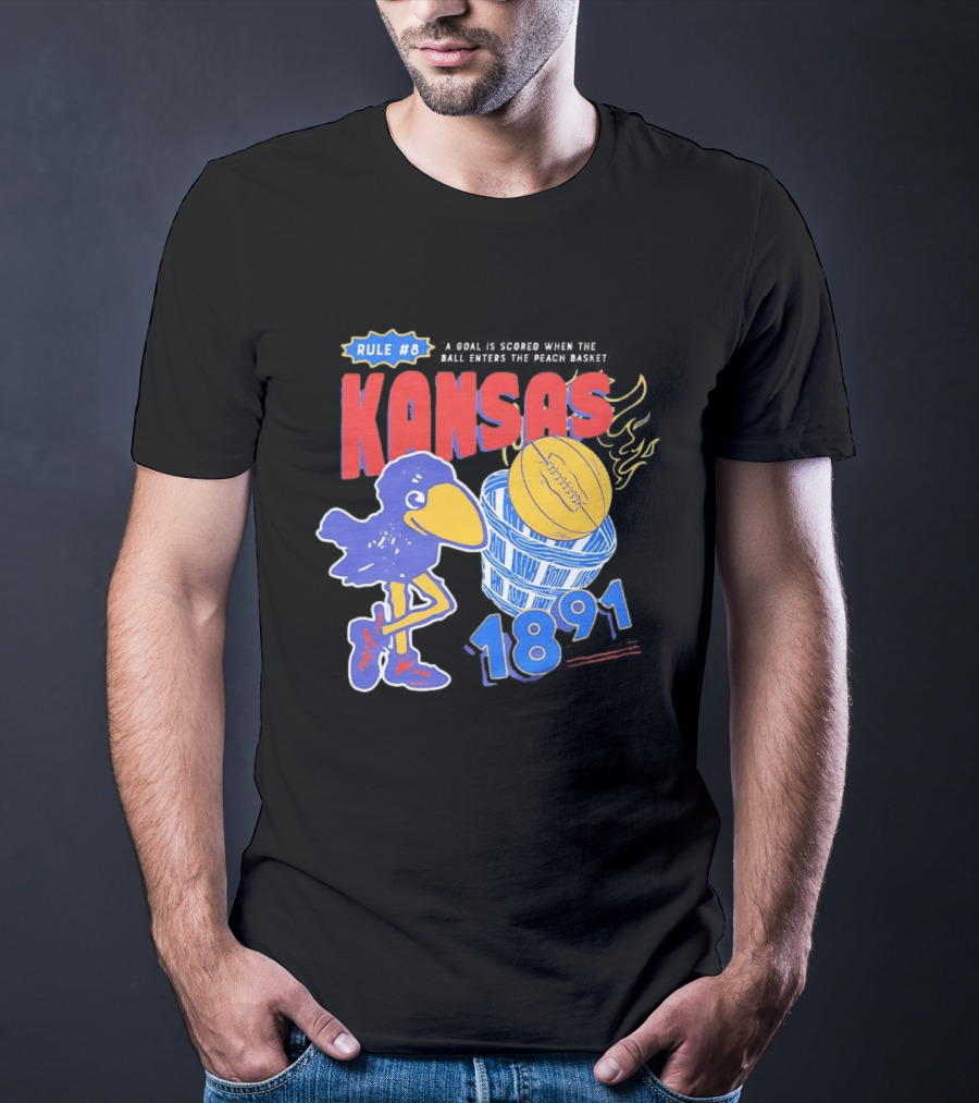 Rule #8 Kansas Jayhawks Basketball 1891 Big Jay T-Shirt