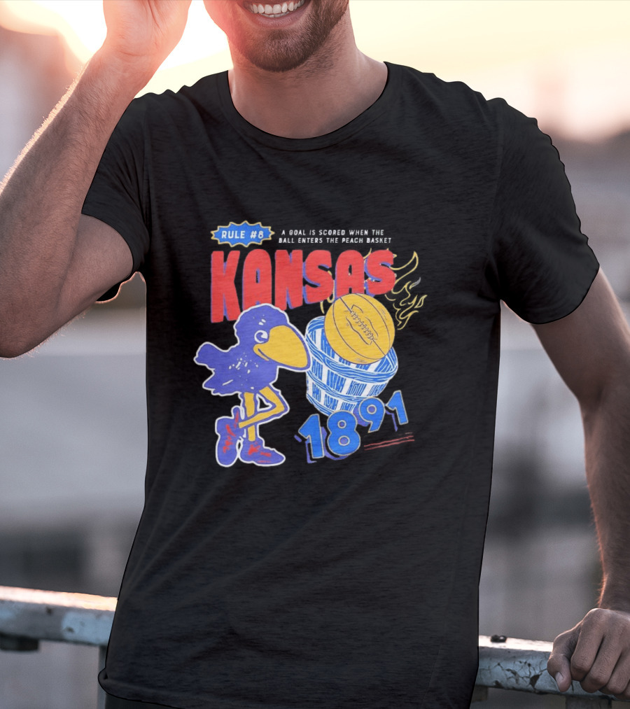 Rule #8 Kansas Jayhawks Basketball 1891 Big Jay T-Shirt