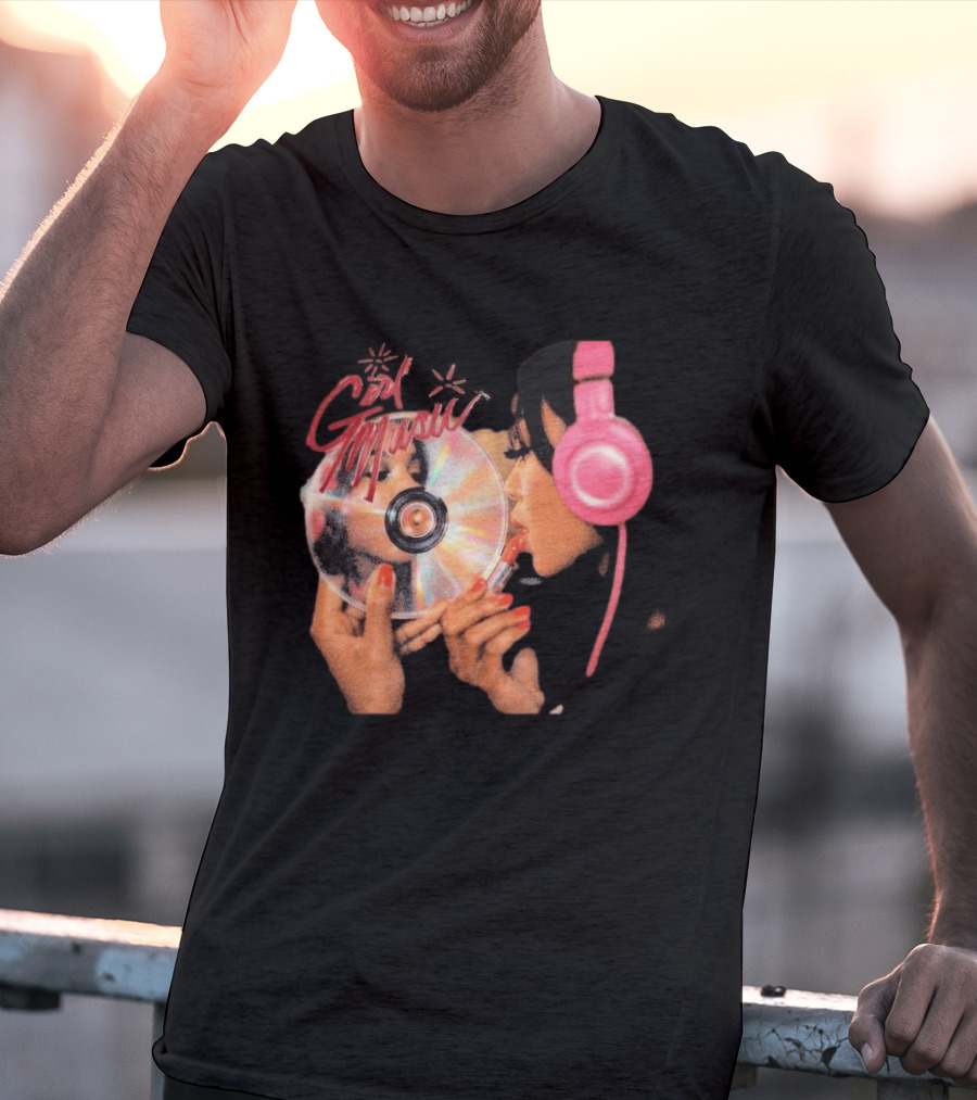 Girl Music Vol 1 EP Cover With Pink Headphones And CD T-Shirt