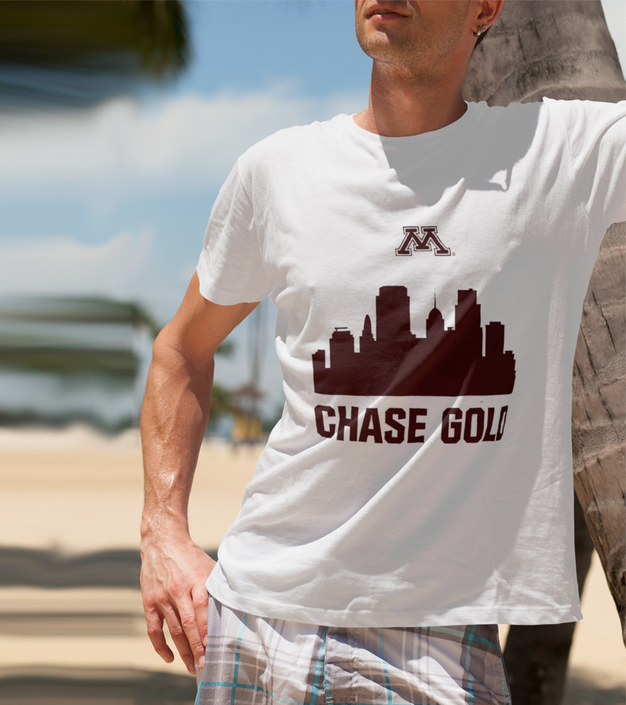 Minnesota Golden Gophers Chase Gold City Skyline T-Shirt