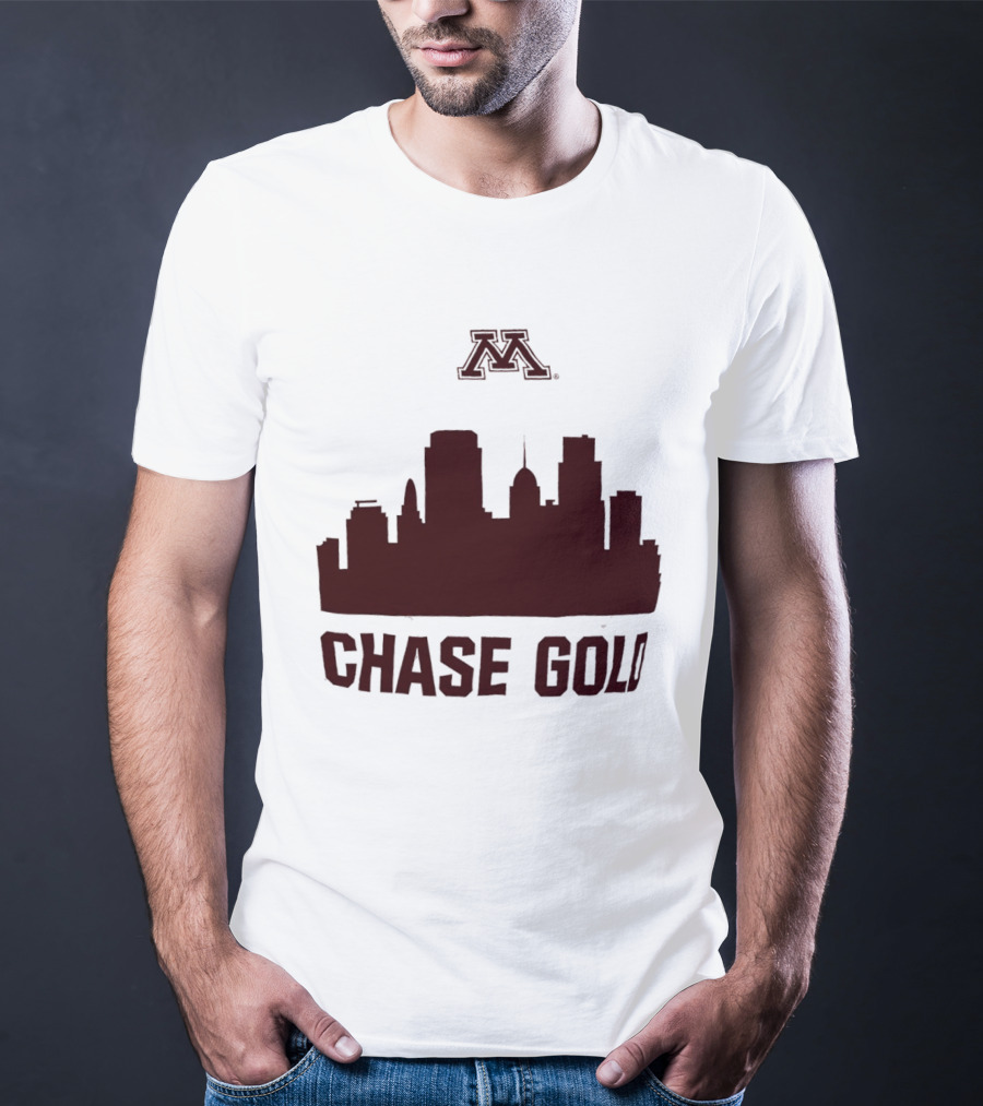 Minnesota Golden Gophers Chase Gold City Skyline T-Shirt