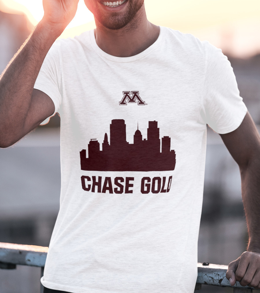 Minnesota Golden Gophers Chase Gold City Skyline T-Shirt