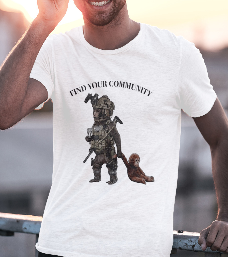 Tactical Punch The Monkey Find Your Community Military Humor T-Shirt