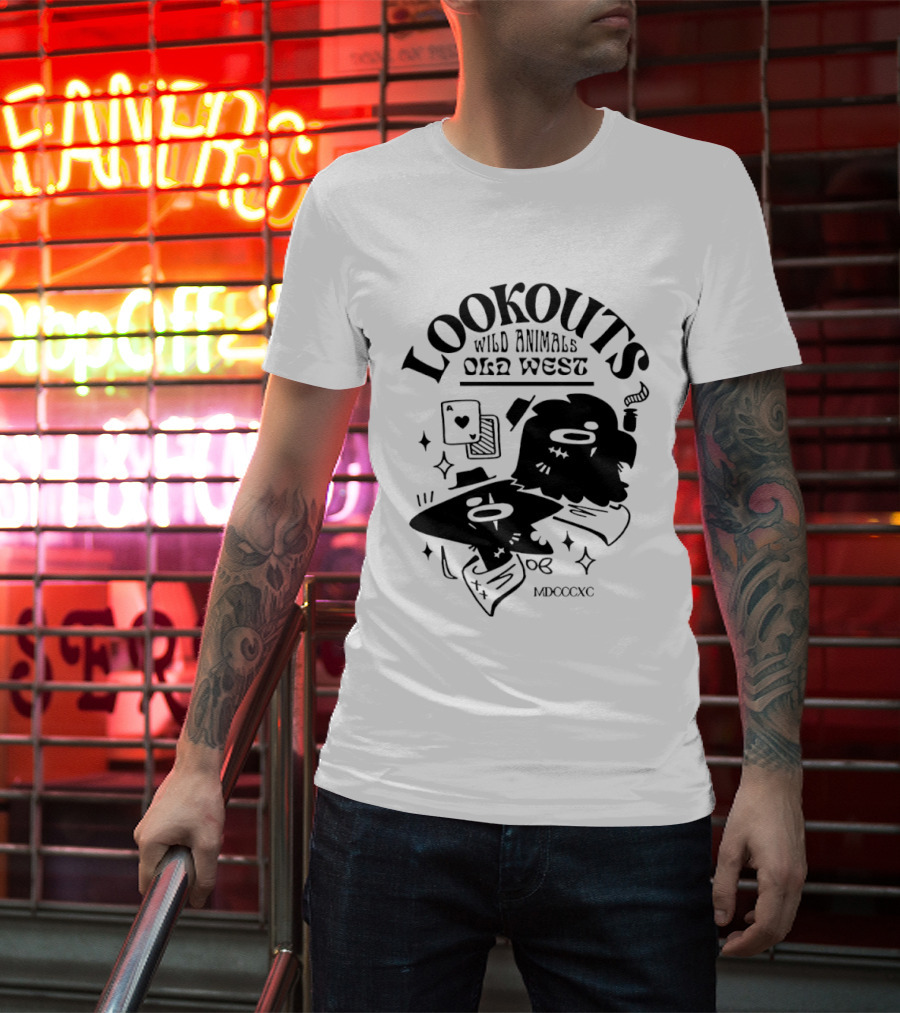 Lookouts Wild Animals Old West Card Game MDCCCXC T-Shirt