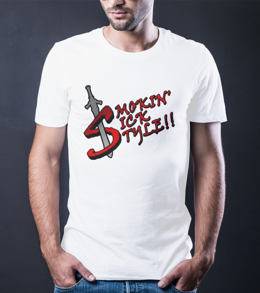 Smokin Sick Style Sword Motif T-Shirt