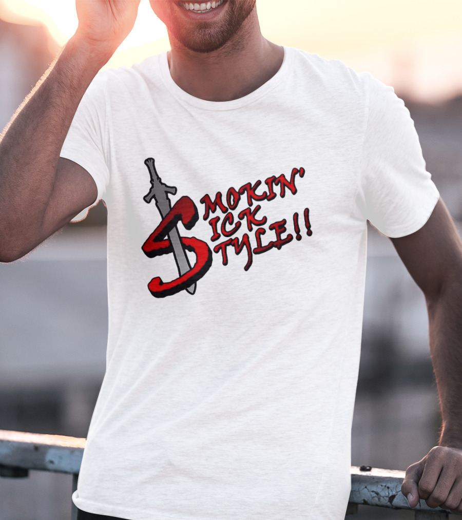 Smokin Sick Style Sword Motif T-Shirt
