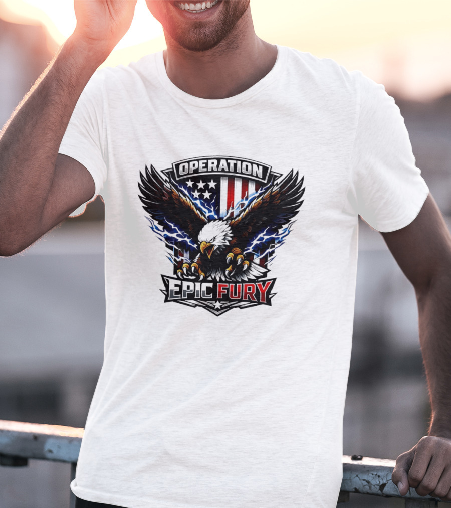 Operation Epic Fury Eagle American Flag Power T-Shirt