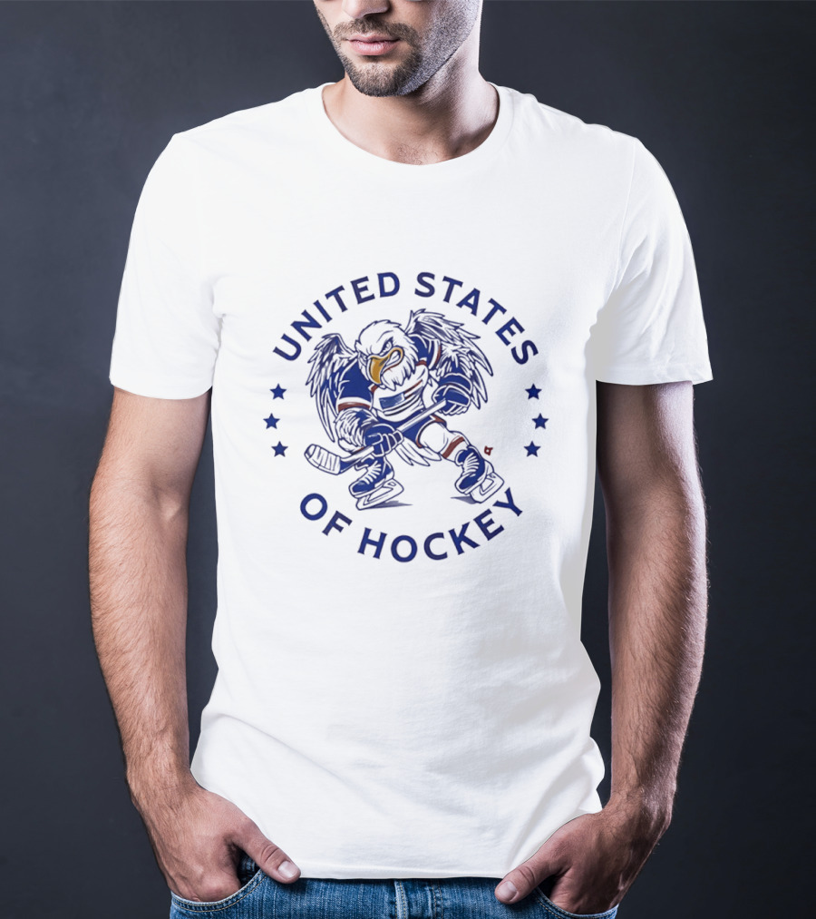 United States Of Hockey Eagle Player Stars T-Shirt