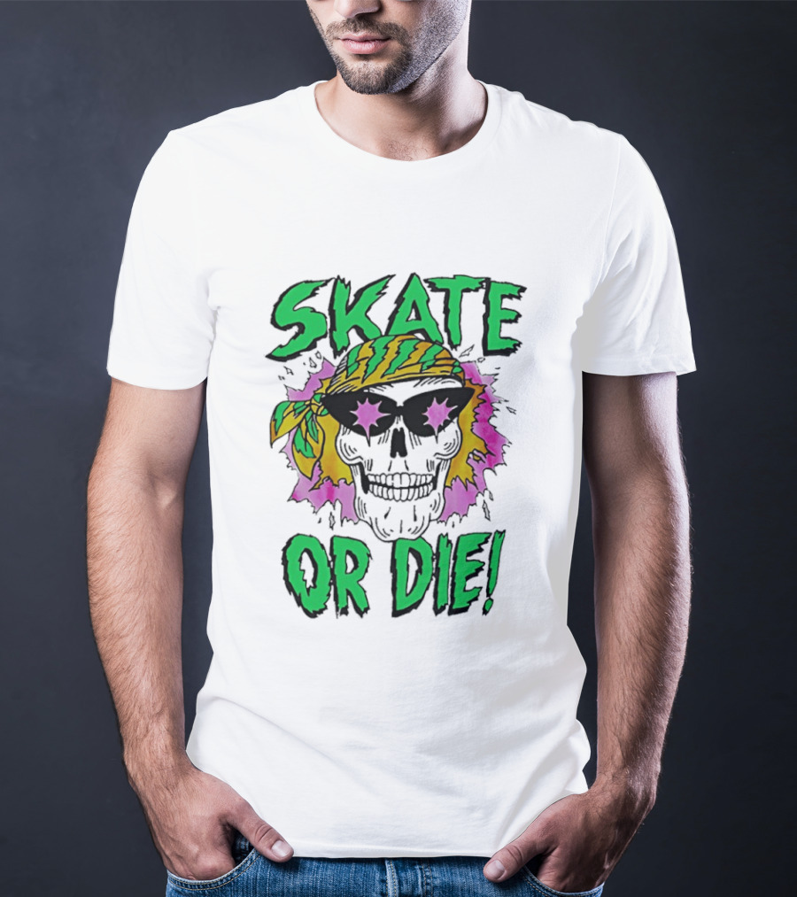 Stranger Things Season 4 Skate Or Die Skull Bandana Sunglasses T-Shirt