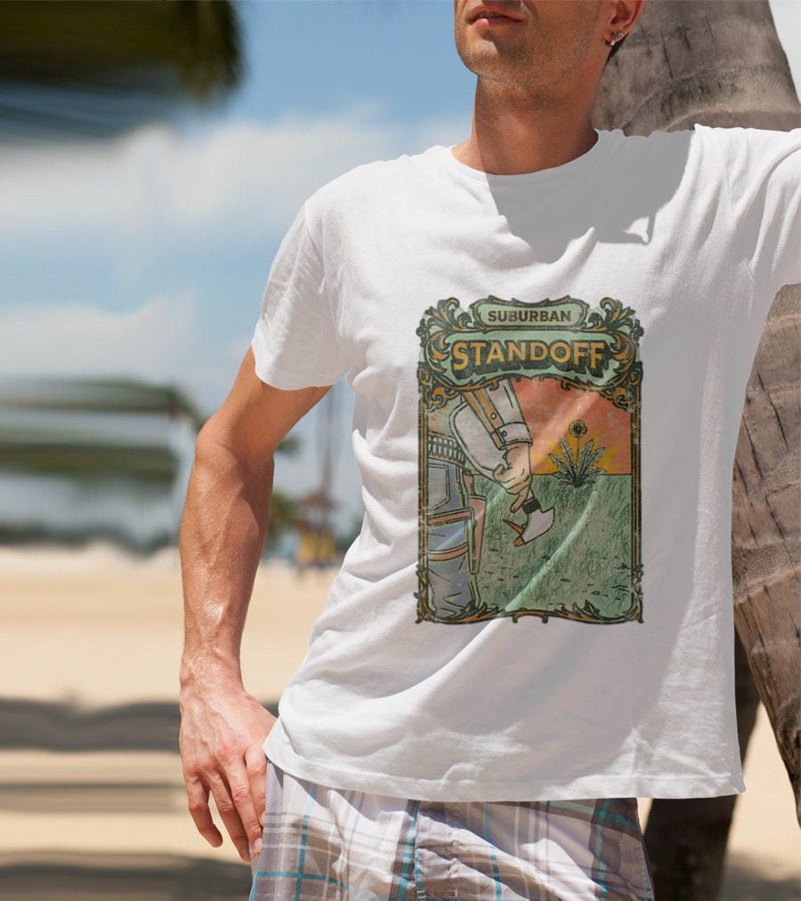 Suburban Standoff Wild West Duel Scene T-Shirt