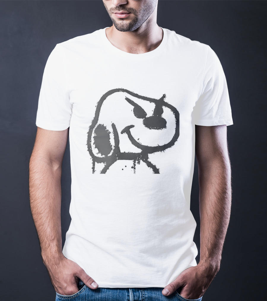 Snoopy Minimalist Outline Feeding Sketch T-Shirt