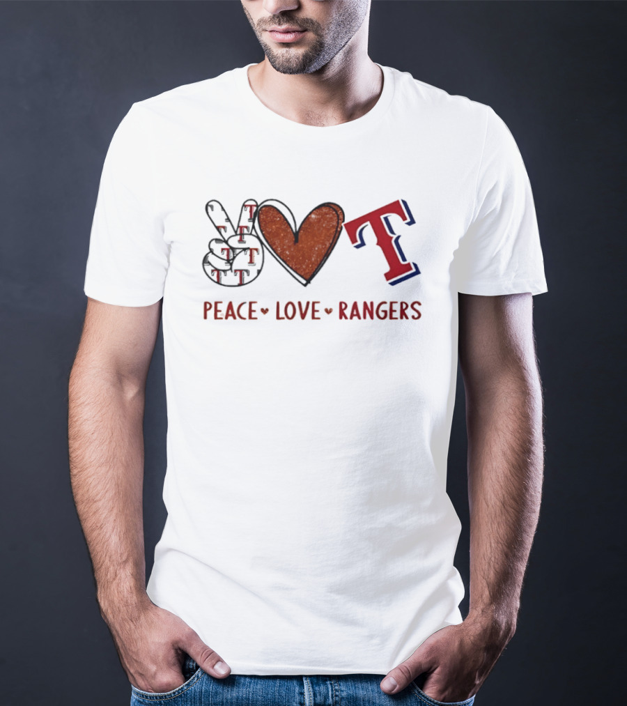 Peace Love Rangers Hand Sign Heart Shape T T-Shirt