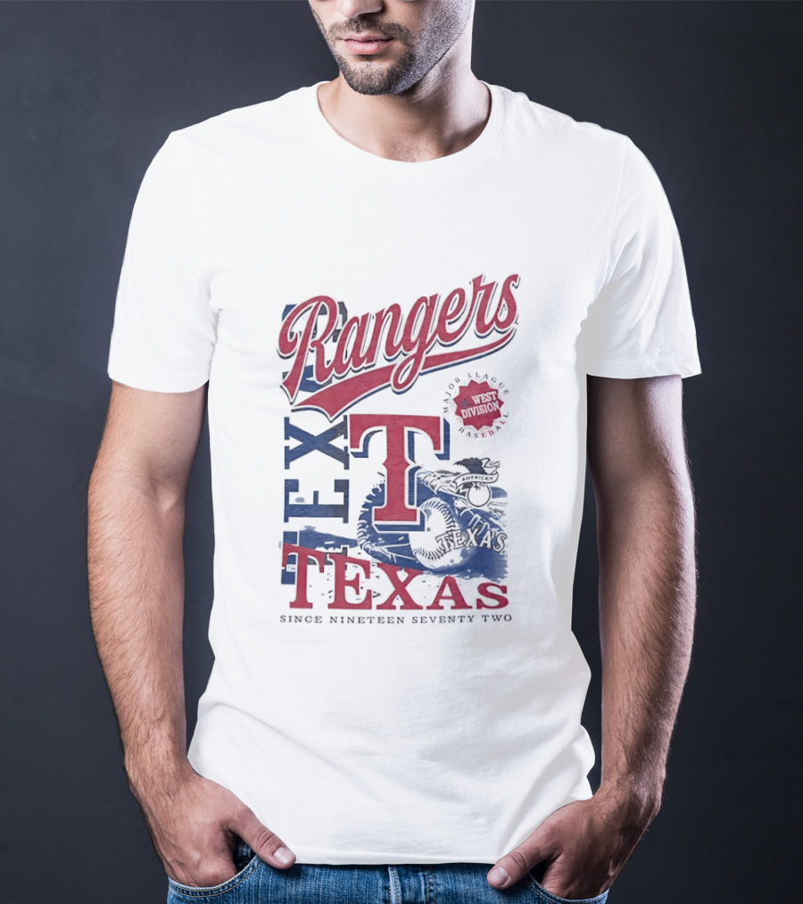 Texas Rangers EST 1972 Vintage Logo And Text Baseball Team T-Shirt